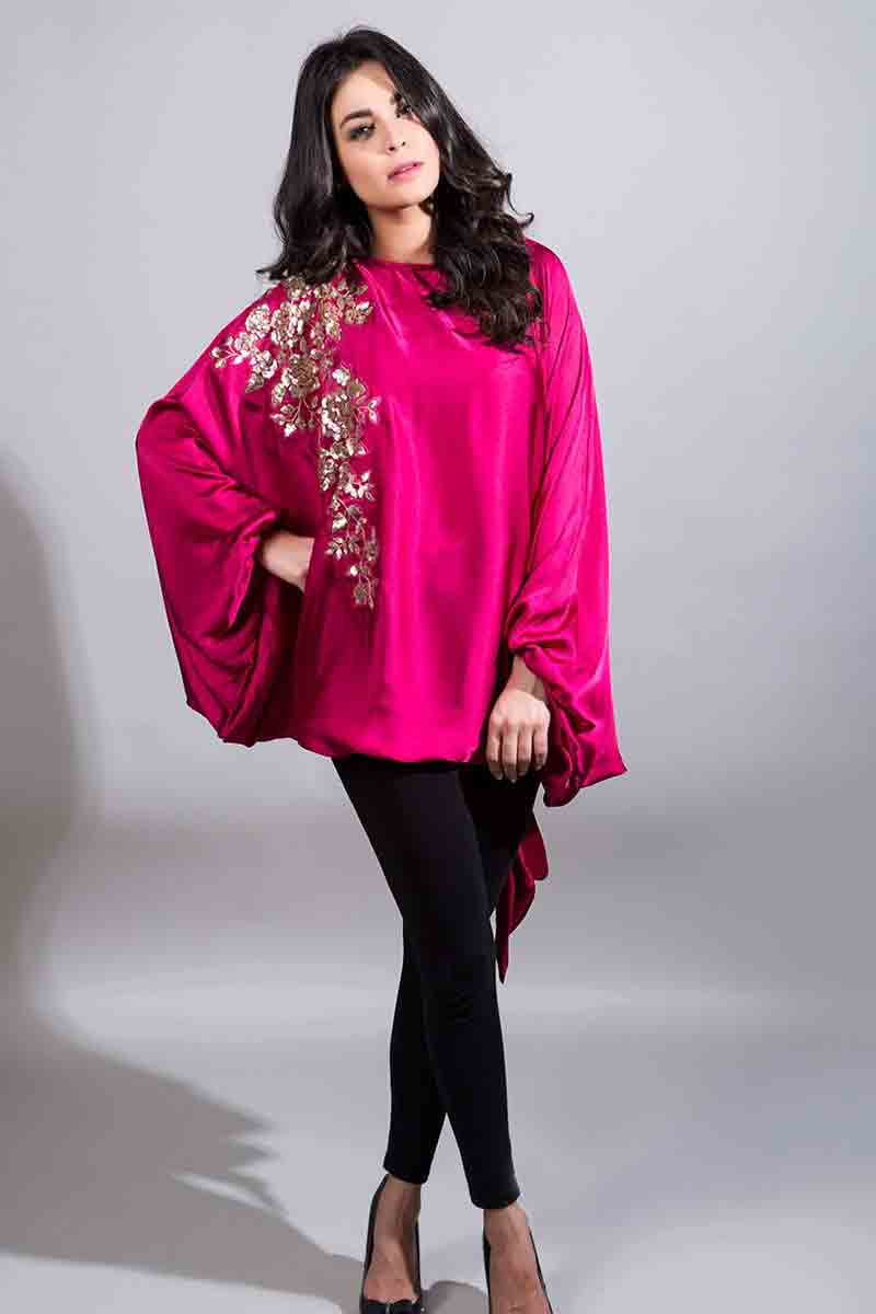 new party wear shocking pink cape with embroidery and black pants latest maria b fancy party wear eid dresses 2017 with price for girls