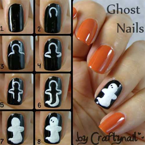 Easy halloween nail art, latest halloween nails tutorial