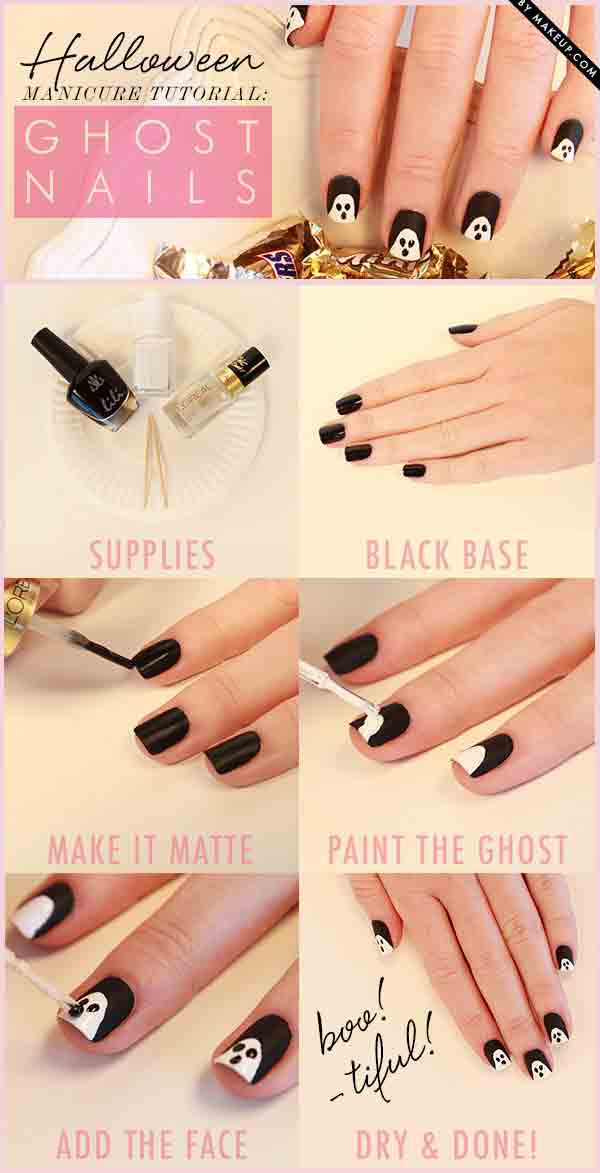 Easy halloween nail art, latest halloween nails tutorial