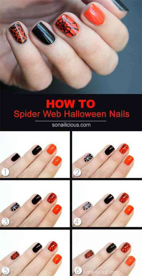 Easy halloween nail art, latest halloween nails tutorial