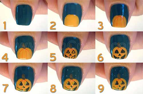 Easy halloween nail art, latest halloween nails tutorial