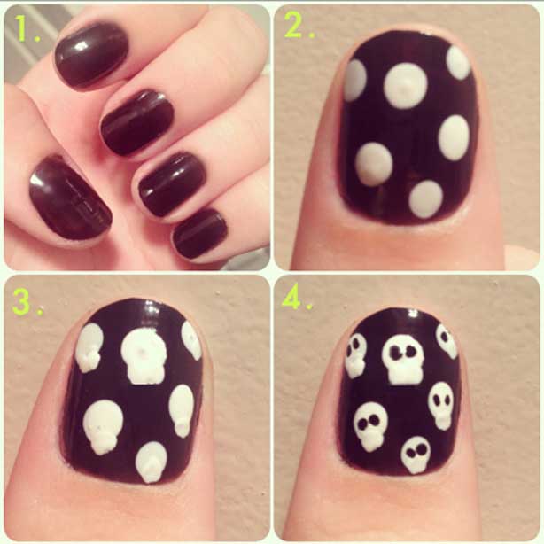 Easy halloween nail art, latest halloween nails tutorial