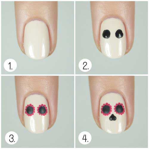 Easy halloween nail art, latest halloween nails tutorial