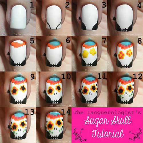 Easy halloween nail art, latest halloween nails tutorial