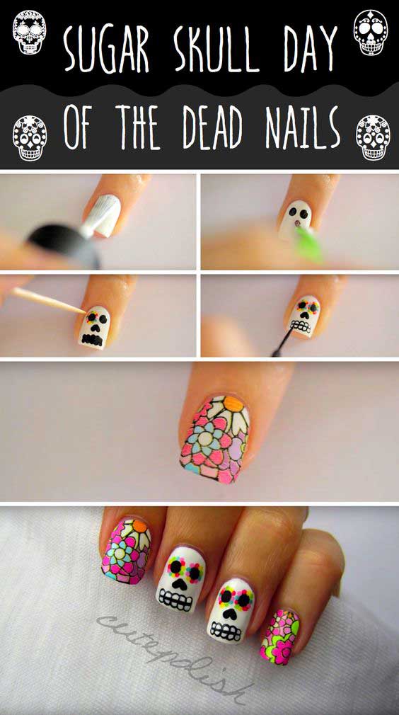 Easy halloween nail art, latest halloween nails tutorial