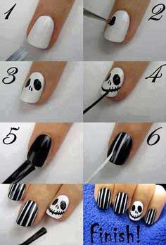 Easy halloween nail art, latest halloween nails tutorial