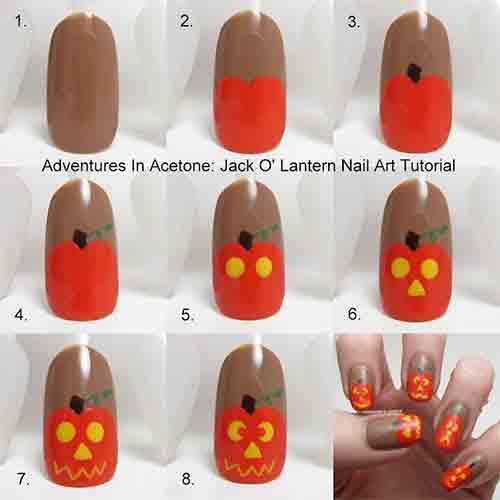 Easy halloween nail art, latest halloween nails tutorial