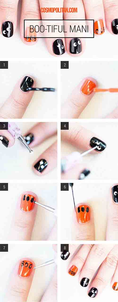 Easy halloween nail art, latest halloween nails tutorial