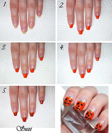 Easy halloween nail art, latest halloween nails tutorial