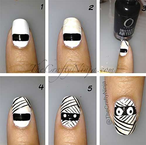 Easy halloween nail art, latest halloween nails tutorial