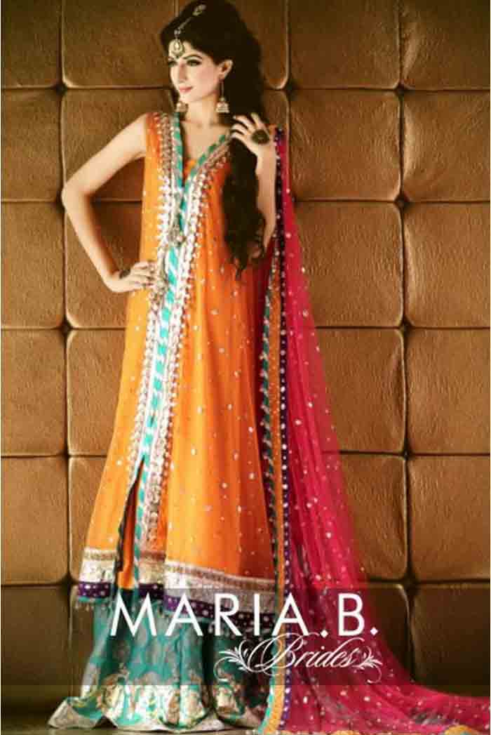 pakistani designer bridal mehndi dresses with prices, mehndi dress for brides