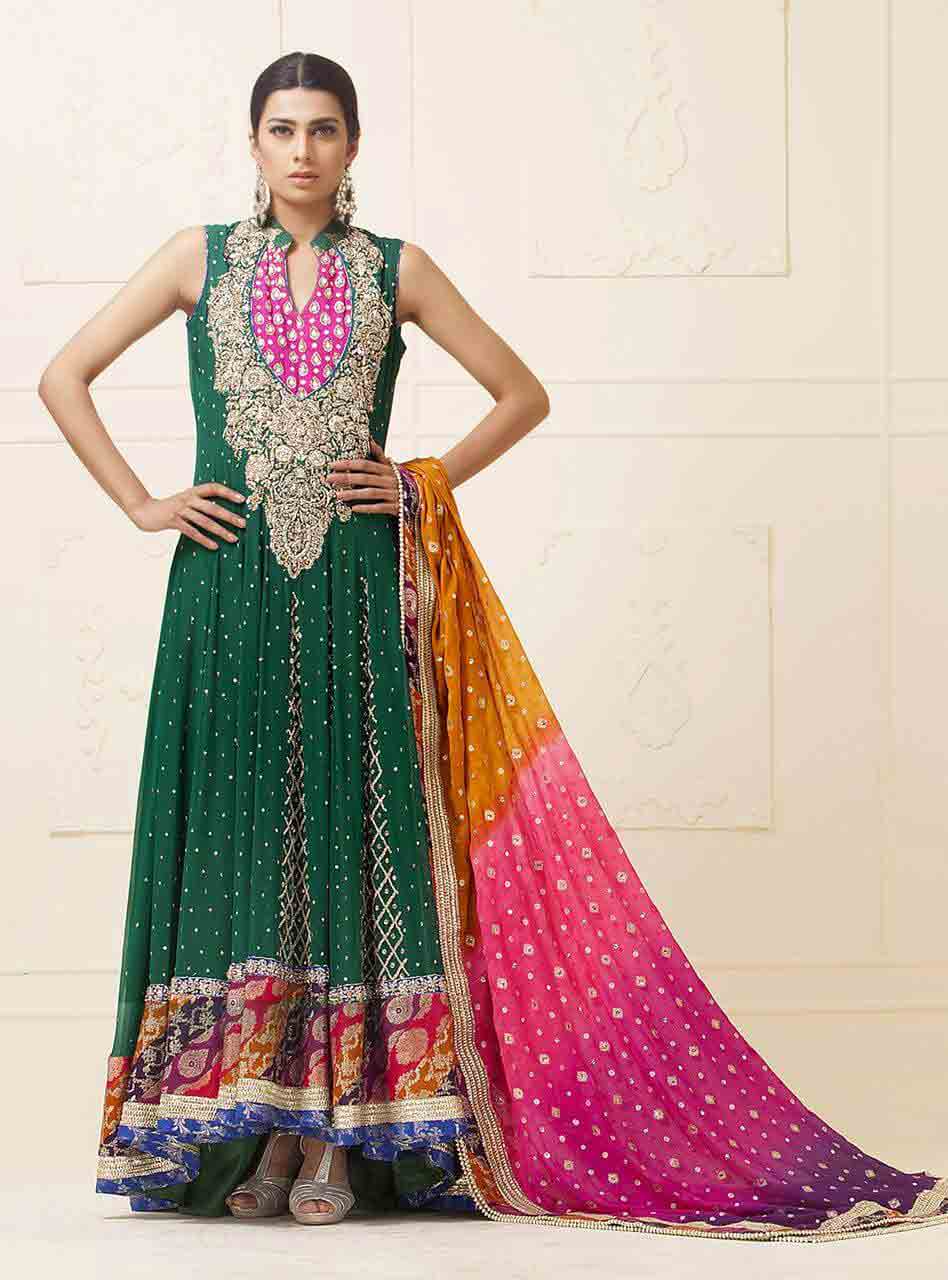 pakistani designer bridal mehndi dresses with prices, mehndi dress for brides