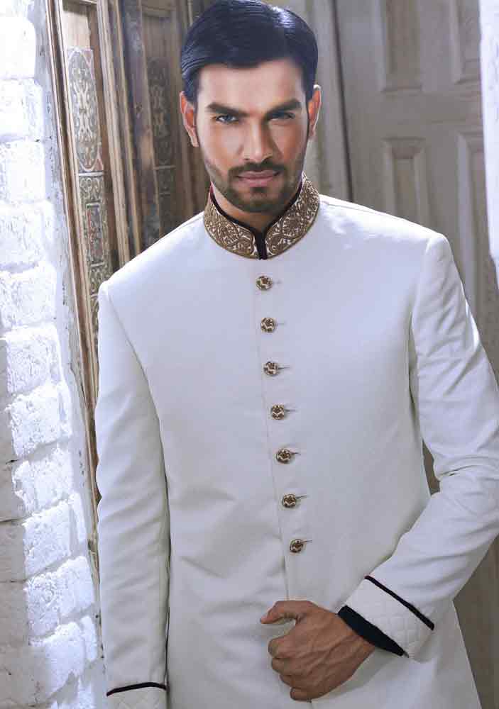 super cool white pakistani groom wedding sherwani designs 2017 for mehndi