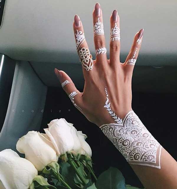 beautiful christmas white henna tattoos, latest mehndi design for christmas