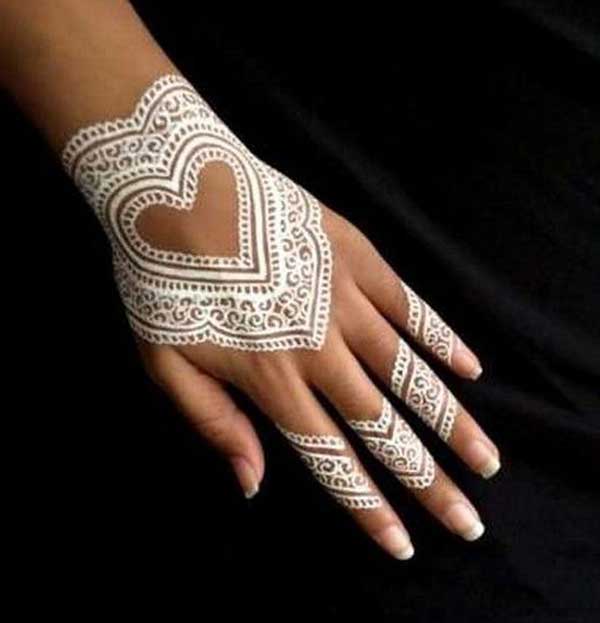 beautiful christmas white henna tattoos, latest mehndi design for christmas