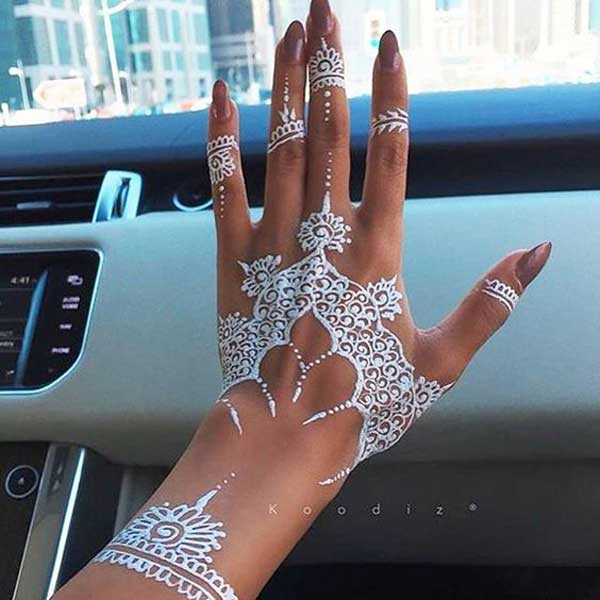 beautiful christmas white henna tattoos, latest mehndi design for christmas