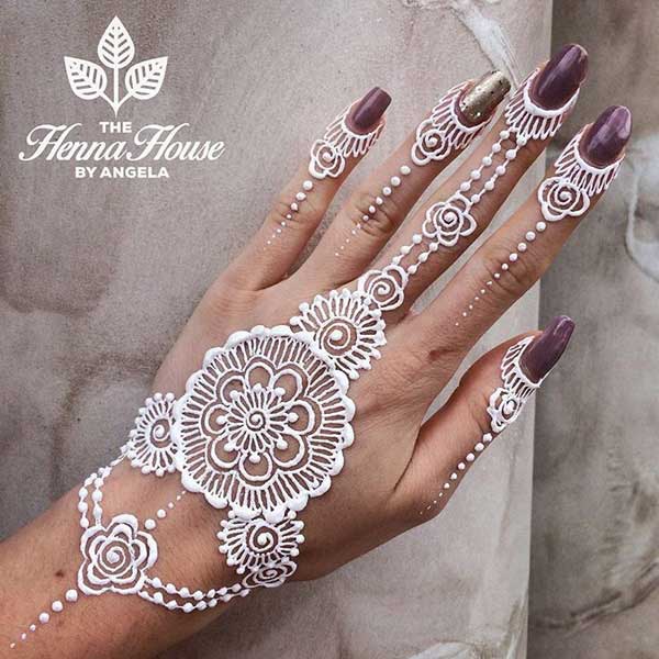 beautiful christmas white henna tattoos, latest mehndi design for christmas