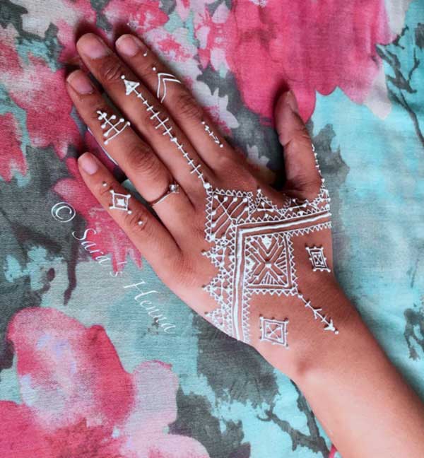 beautiful christmas white henna tattoos, latest mehndi design for christmas