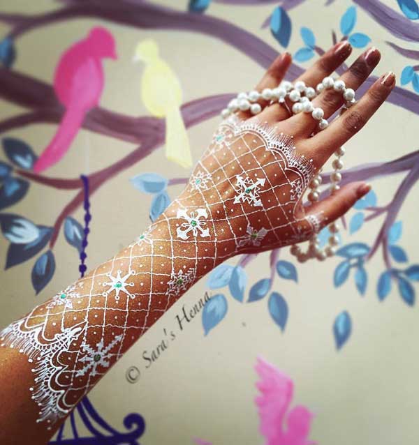 beautiful christmas white henna tattoos, latest mehndi design for christmas