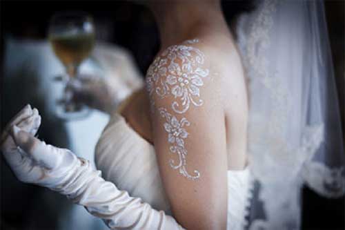 beautiful christmas white henna tattoos, latest mehndi design for christmas