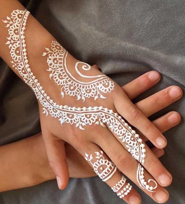 beautiful christmas white henna tattoos, latest mehndi design for christmas