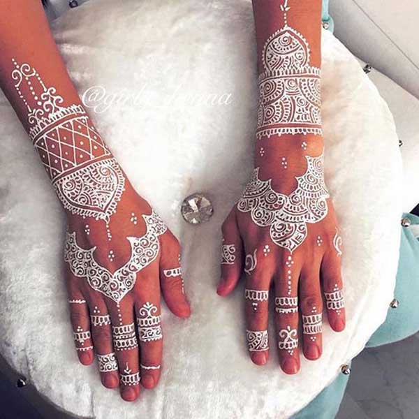 beautiful christmas white henna tattoos, latest mehndi design for christmas