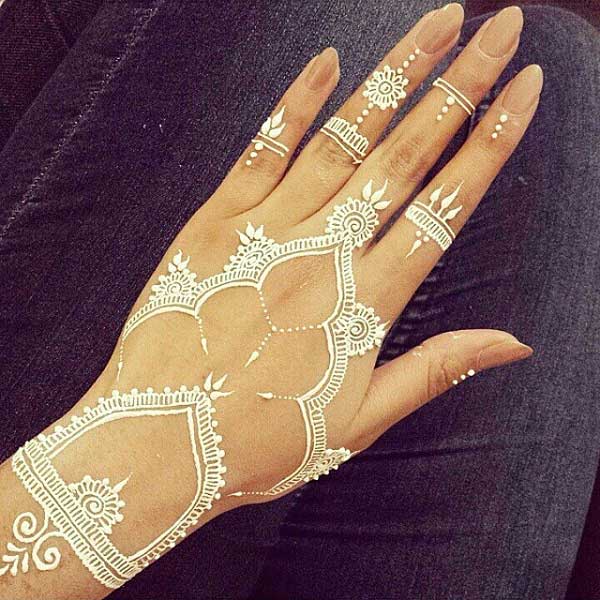 beautiful christmas white henna tattoos, latest mehndi design for christmas