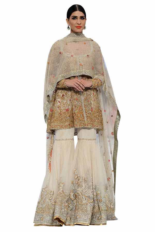 latest shirt frock and peplum with sharara trends for pakistani wedding bridal barat day 2017