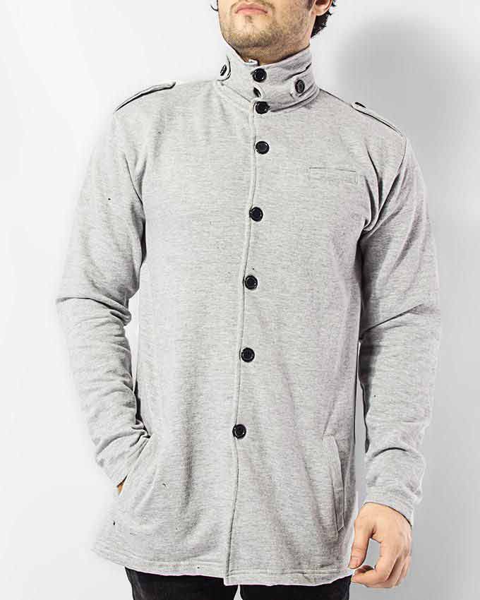 stylish light gray buttoned winter casual coats for men in Pakistan 2018