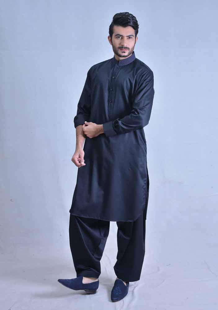 latest deep blue best pakistani men kurta shalwar kameez designs 2017