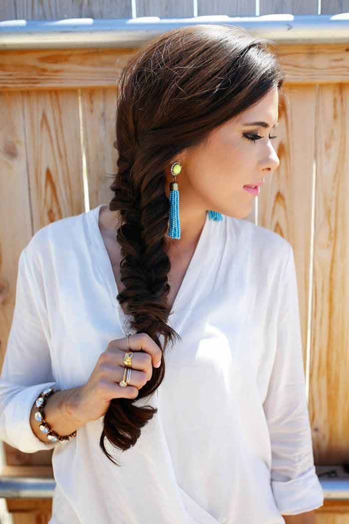 best fishtail eid hairstyles 2017 for pakistani girls for long hair