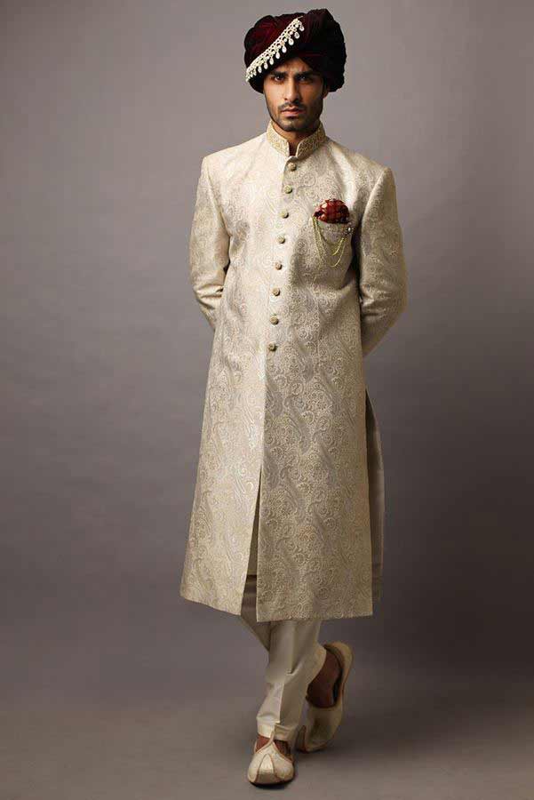 best pakistani mens wedding sherwani barat dresses 2017 with turban