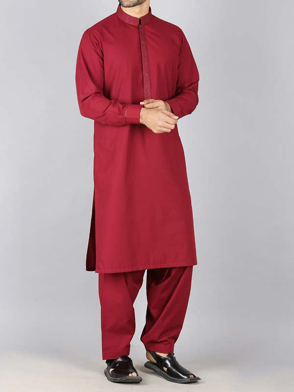 latest red best pakistani men kurta shalwar kameez designs 2017