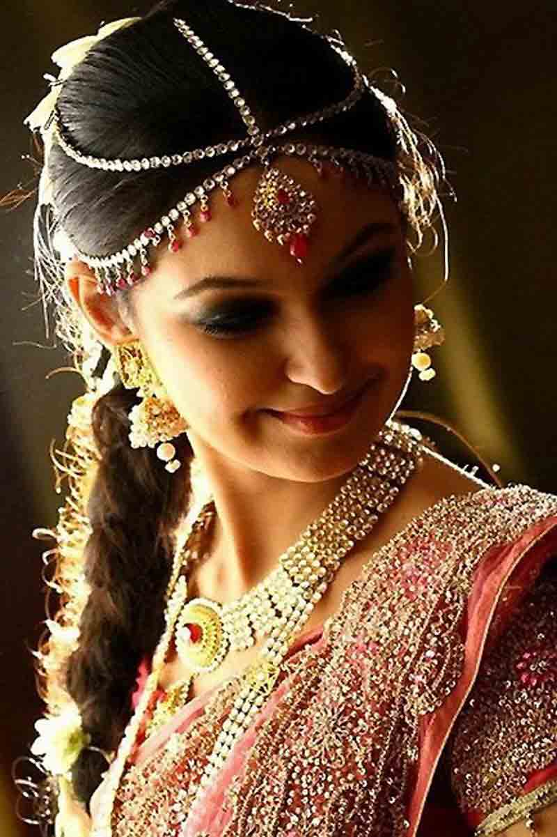 traditional best matha patti or maang tikka hairstyles for party 2017 with braided hair