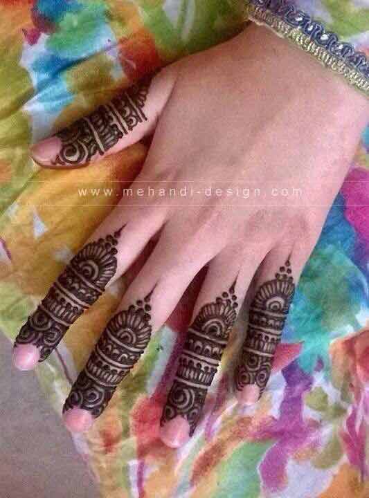 Back hand fingers mehndi