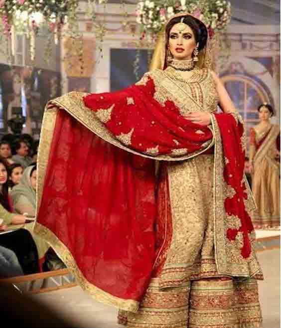 Latest pakistani best bridal dupatta setting styles 2017 with double dupatta style