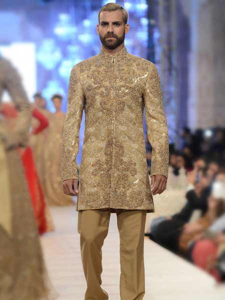 New designer cream off white sherwani for weddin new short sherwani styles 2017 sherwani for men in pakistan