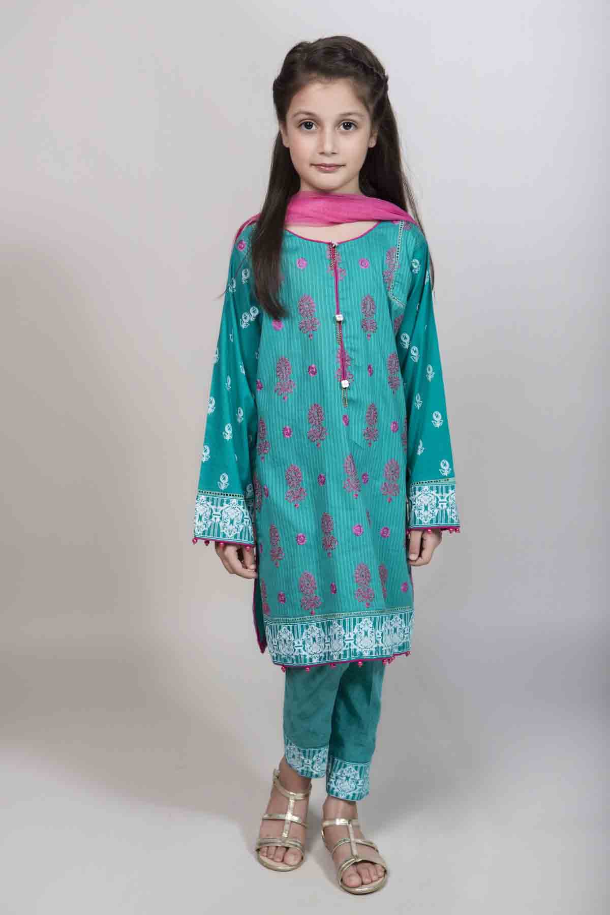 New blue and pink kameez kurti for Pakistani girls Mariab kids party dresses 2017 for wedding