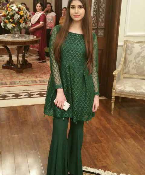 latest green short frock with sharara girls net dresses 2017 pakistani party dresses with price