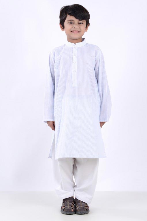 white latest little boys kurta shalwar kameez designs 2017 for summer in Pakistan