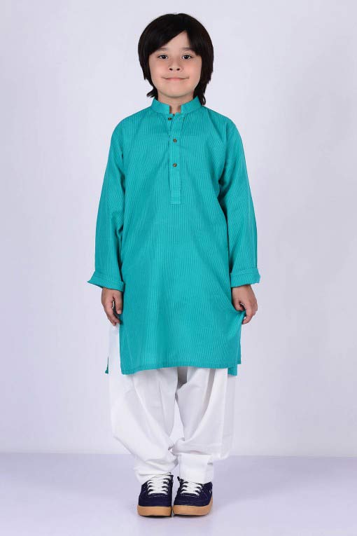 sea green kurta with white shalwar latest little boys kurta shalwar kameez designs 2017 for summer in Pakistan