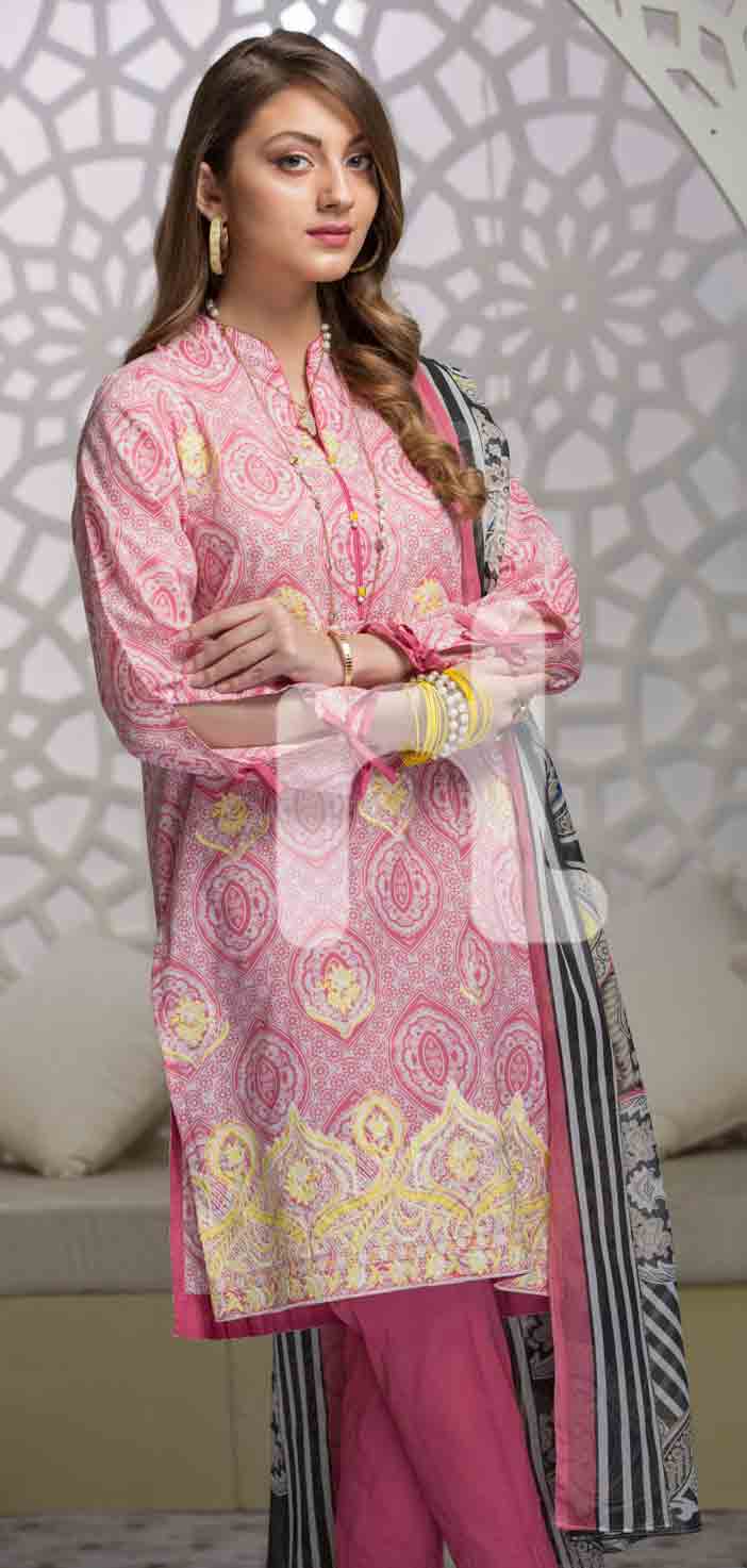 New light pink girls eid dresses 2017 in Pakistan by Nishat Linen