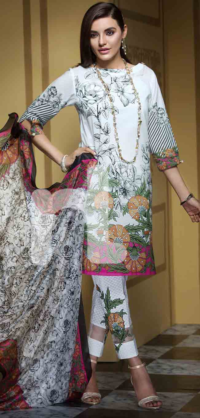 New white girls eid dresses 2017 in Pakistan by Nishat Linen