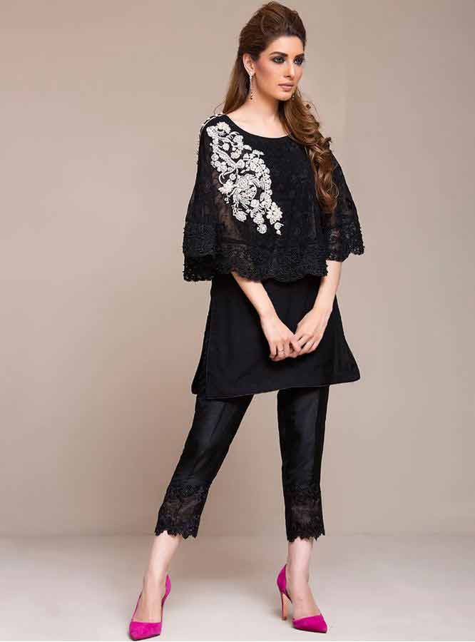 latest black short shirt with black pajama girls net dresses 2017 pakistani party dresses with price