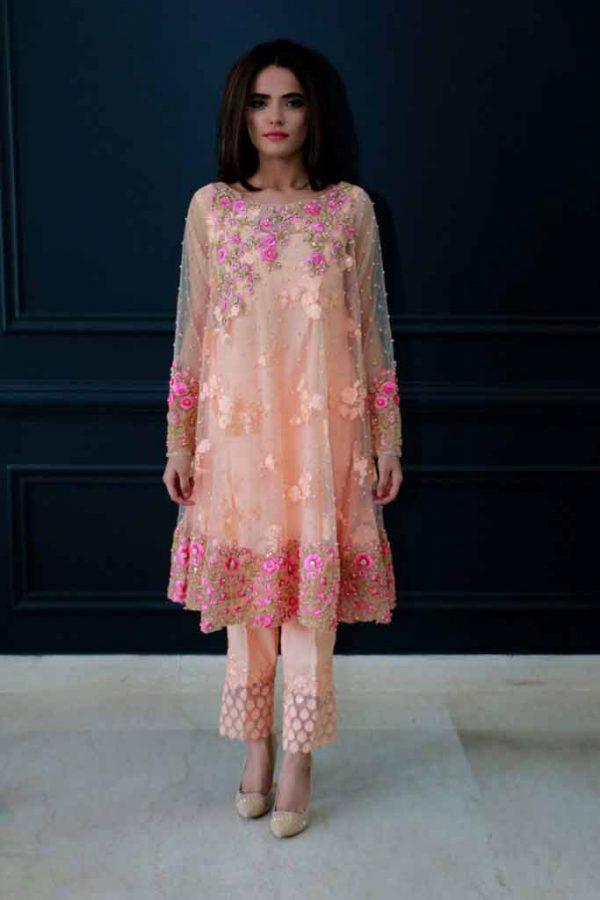 fancy net ki frock