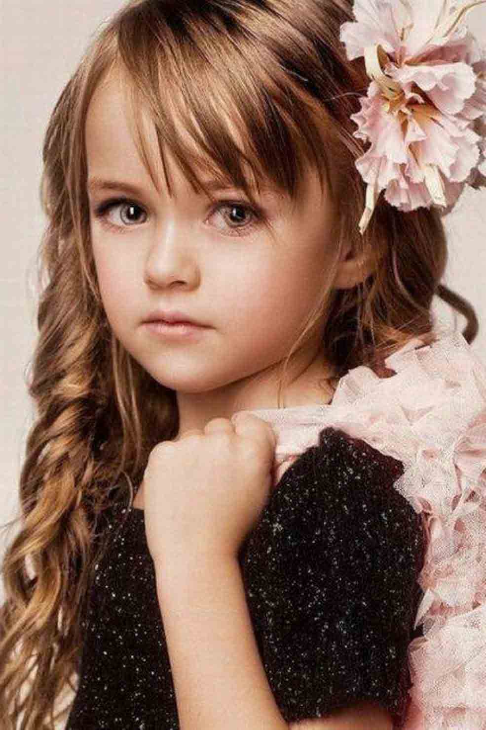 side bangs with floral hairstyle for long curly hair little girls hairstyles for eid party 2017