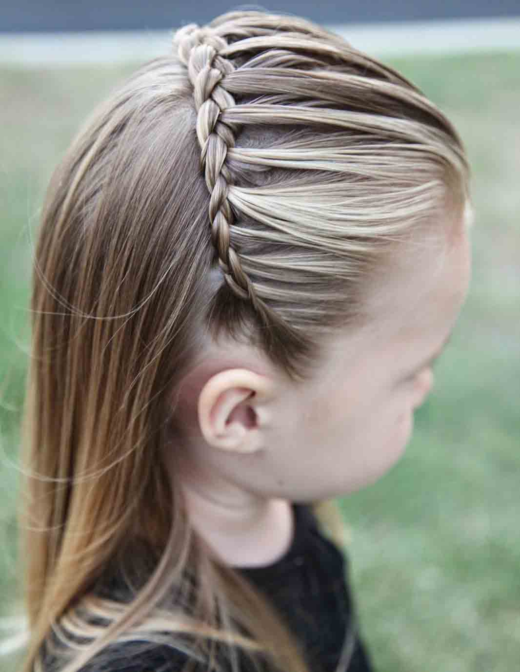 best front hair braided hairstyle half up half down little girls hairstyles for eid party 2017