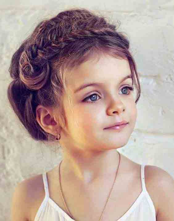 front braided hairstyles with hair bun little girls hairstyles for eid party 2017