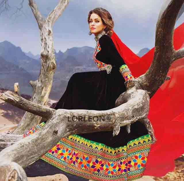 new black and red pathani frock style dress designs 2017