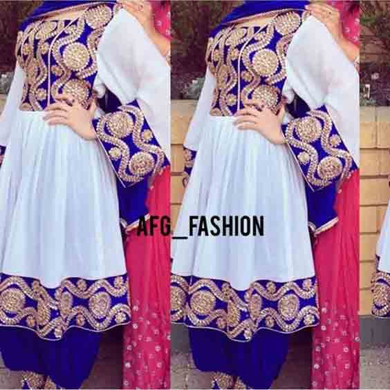 new white and blue pathani frock style dress designs 2017